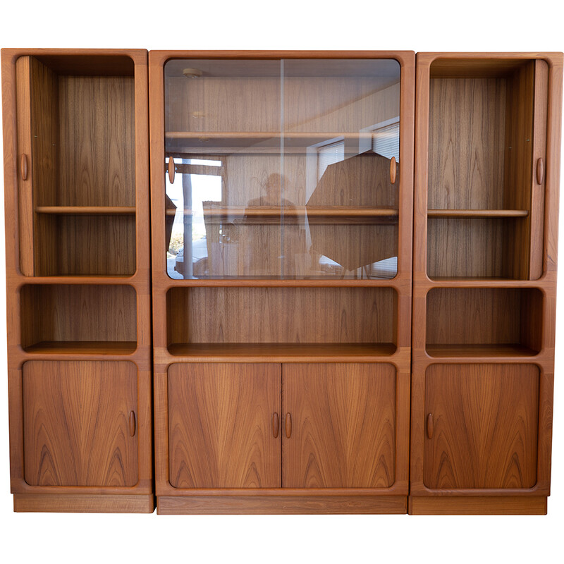 Vintage wooden three-piece display cabinet by Dyrlund