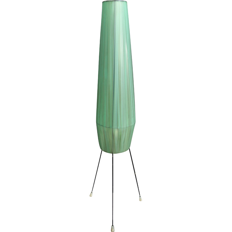 Vintage green fiber rocket shape floor lamp, 1960s