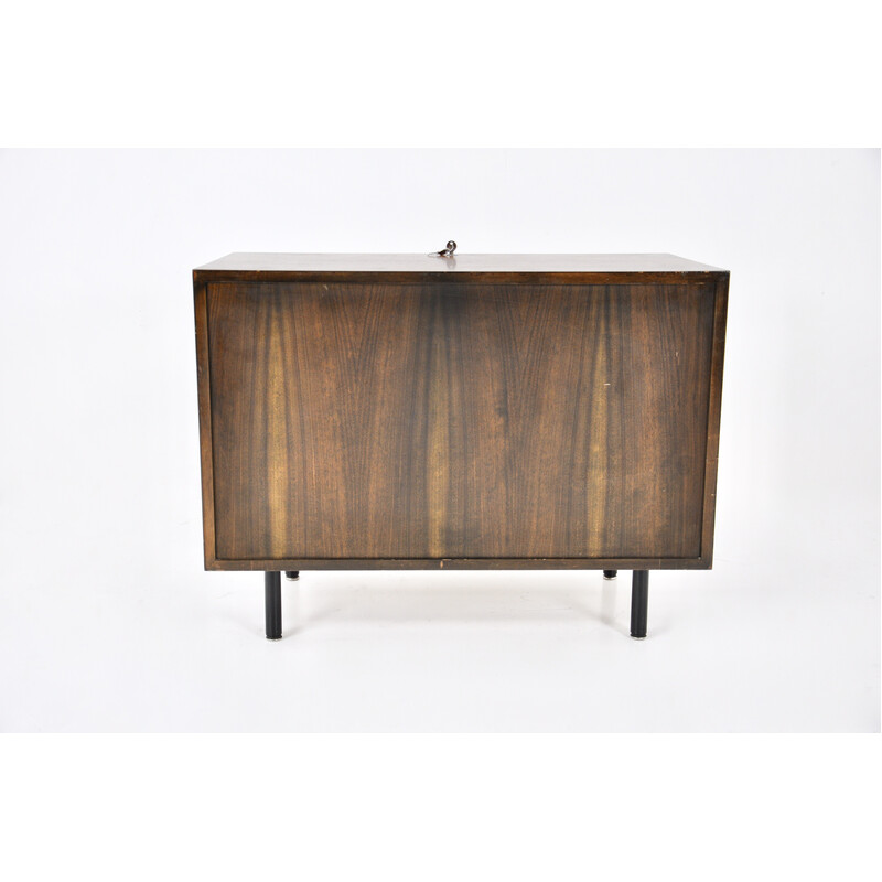 Buffet vintage avec 2 portes coulissantes noir de George Nelson pour Herman Miller, 1970