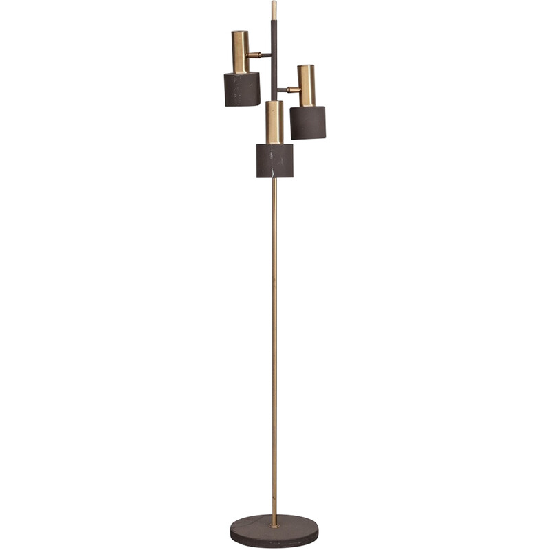 Mid-century brass adjustable floor lamp, Holland 1970s