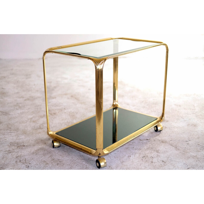 Vintage coffee table on wheels by Mauro Lipparini, Italy 1970s