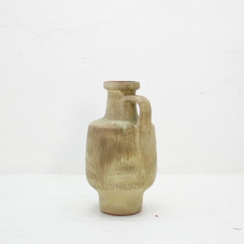 Beige vase in ceramic by F. Glatzle for Majolika Karlsruhe - 1960s