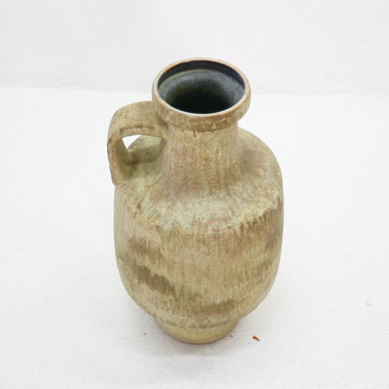 Beige vase in ceramic by F. Glatzle for Majolika Karlsruhe - 1960s