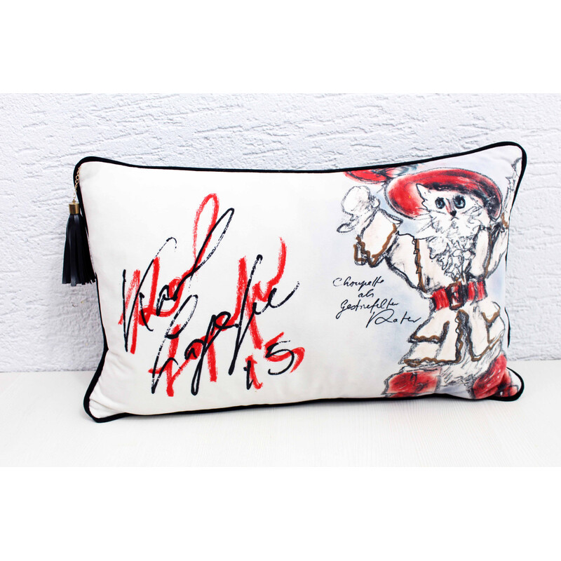 Vintage cushion Choupette by Karl Lagerfeld