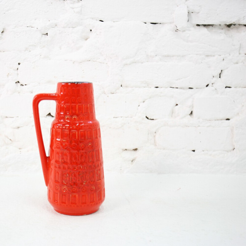 Red vase in ceramic - 1960s