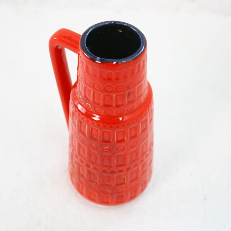 Red vase in ceramic - 1960s