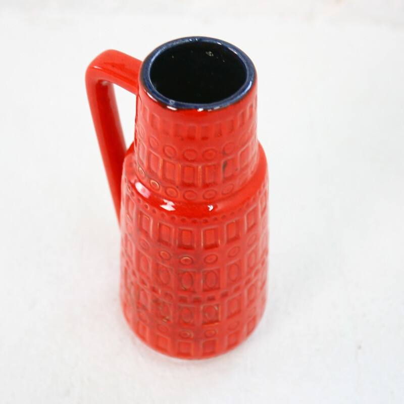 Vase rouge en céramique - 1960