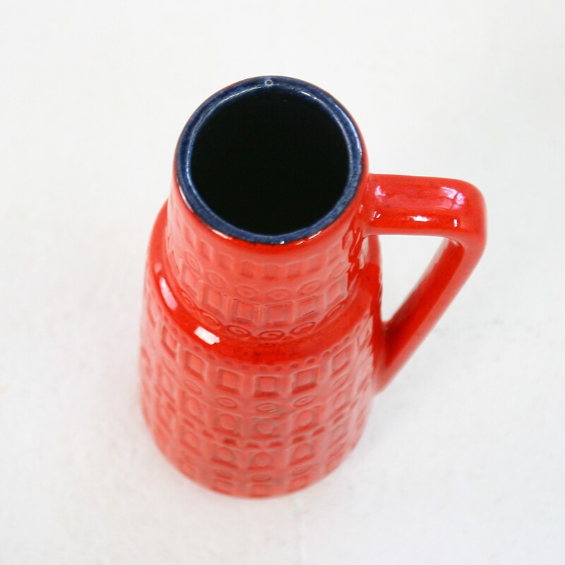 Red vase in ceramic - 1960s