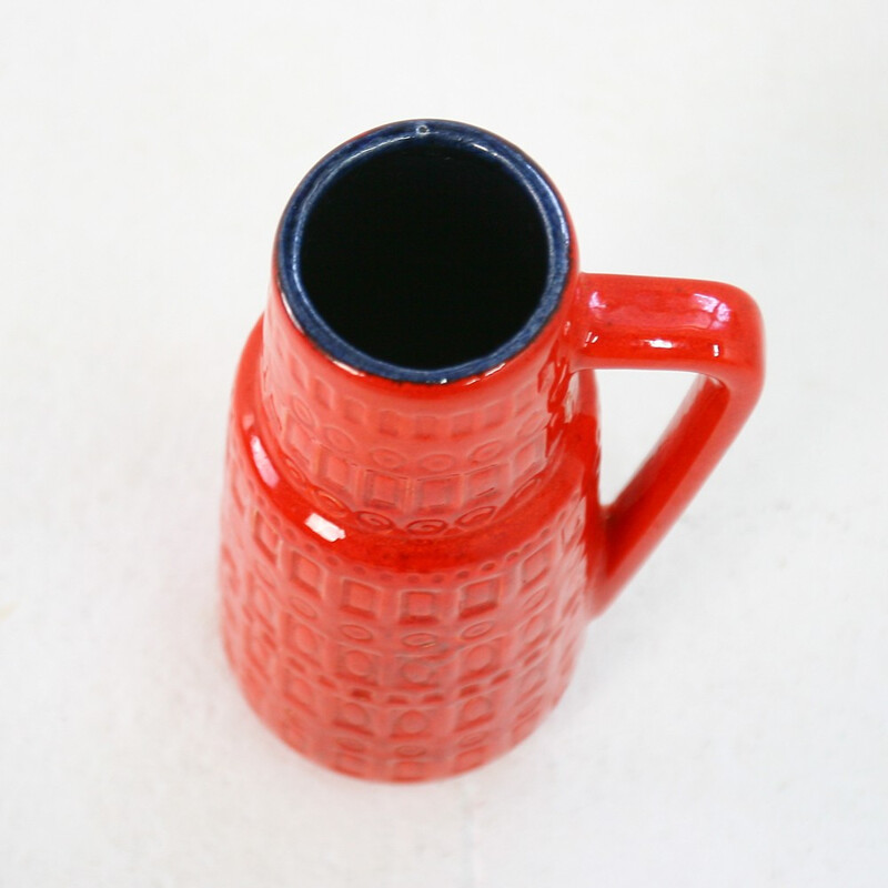 Vase rouge en céramique - 1960