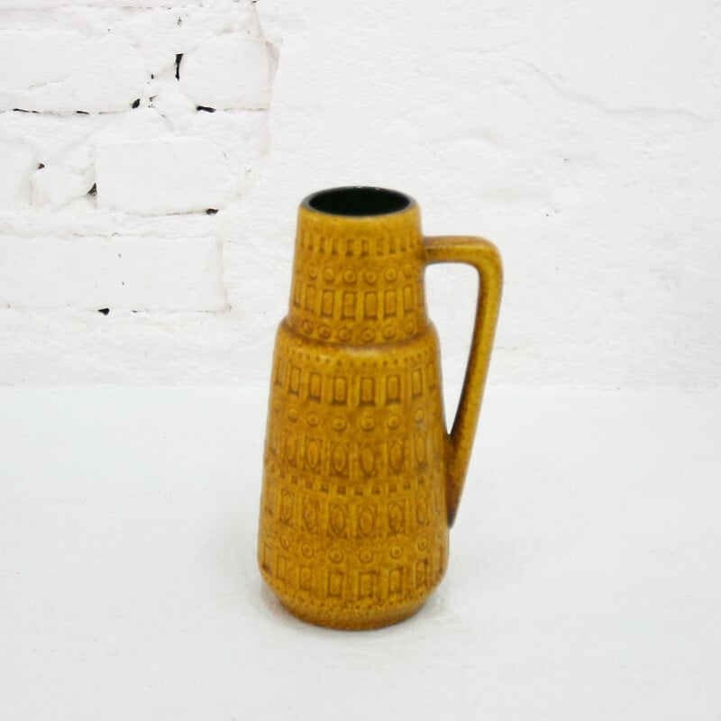 Yellow vase in ceramic - 1960s