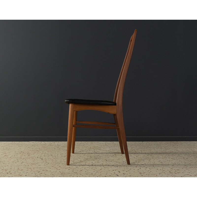 Set of 6 vintage Eva teak and leather chairs by Niels Koefoed for Koefoeds and Hornslet, 1960s