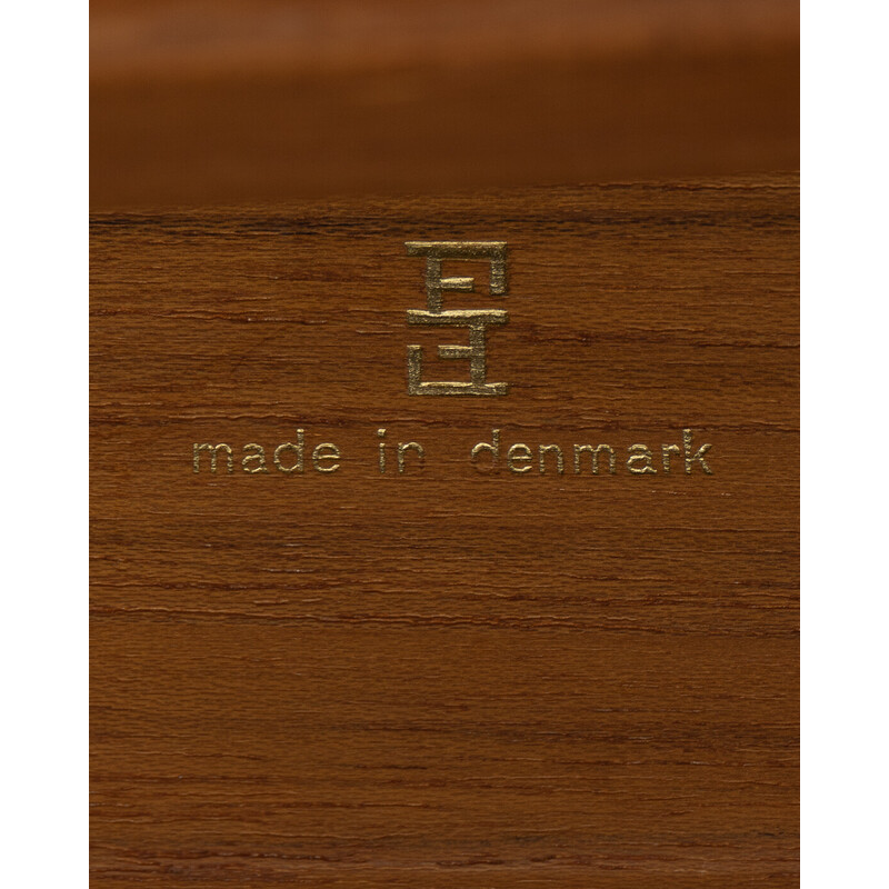 Fd 164 vintage teak und leder sessel und hocker von Arne Vodder für France und Søn, Dänemark 1960s