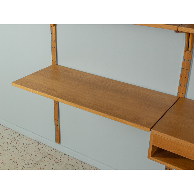 Vintage oakwood and glass shelving system for Hg Furniture, Denmark 1960s