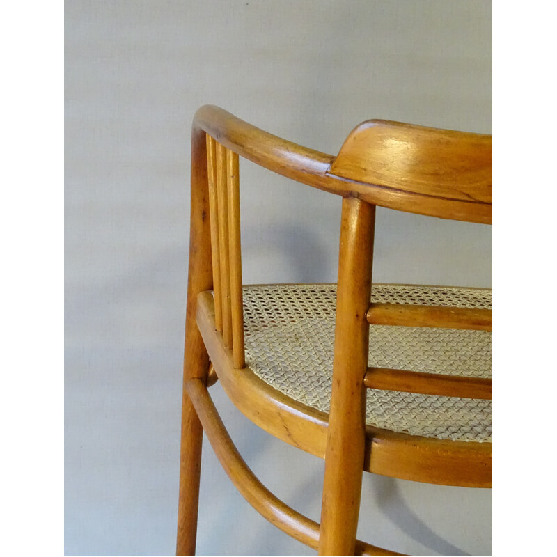 Poltrona vintage Thonet b93 in rattan di Gustave Siegel, 1920