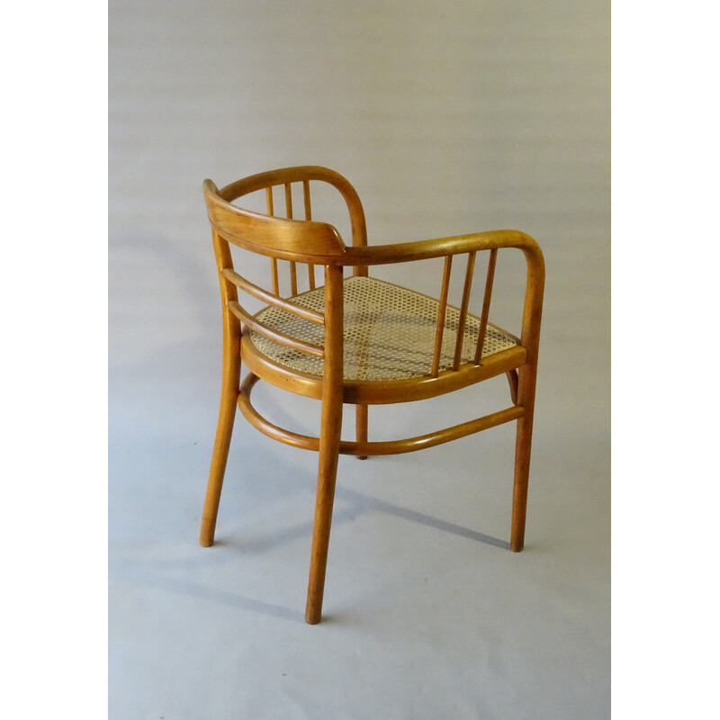 Vintage Thonet b93 armchair in rattan cane by Gustave Siegel, 1920s