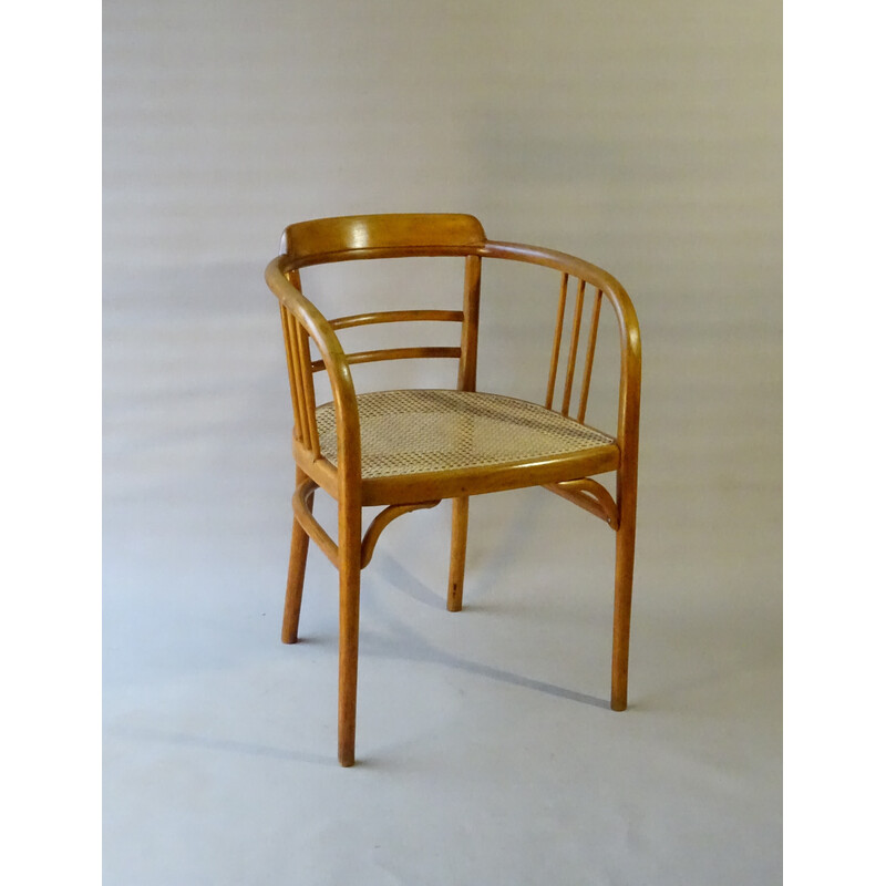 Poltrona vintage Thonet b93 in rattan di Gustave Siegel, 1920