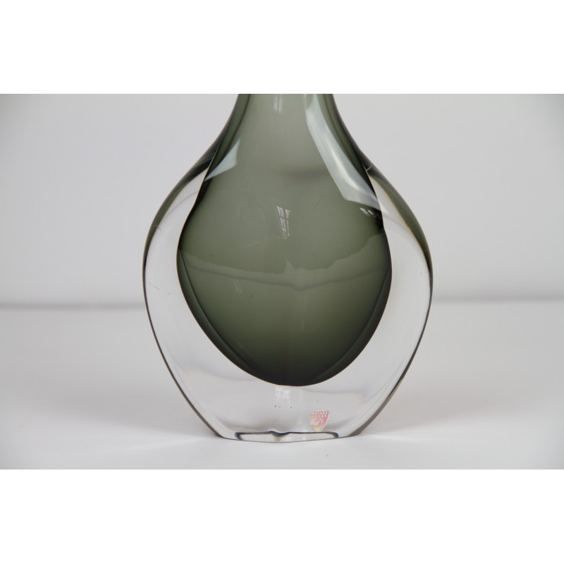 Vaso vintage in vetro fumé di Nils Landberg per Orrefors Glassworks, Svezia, anni '50