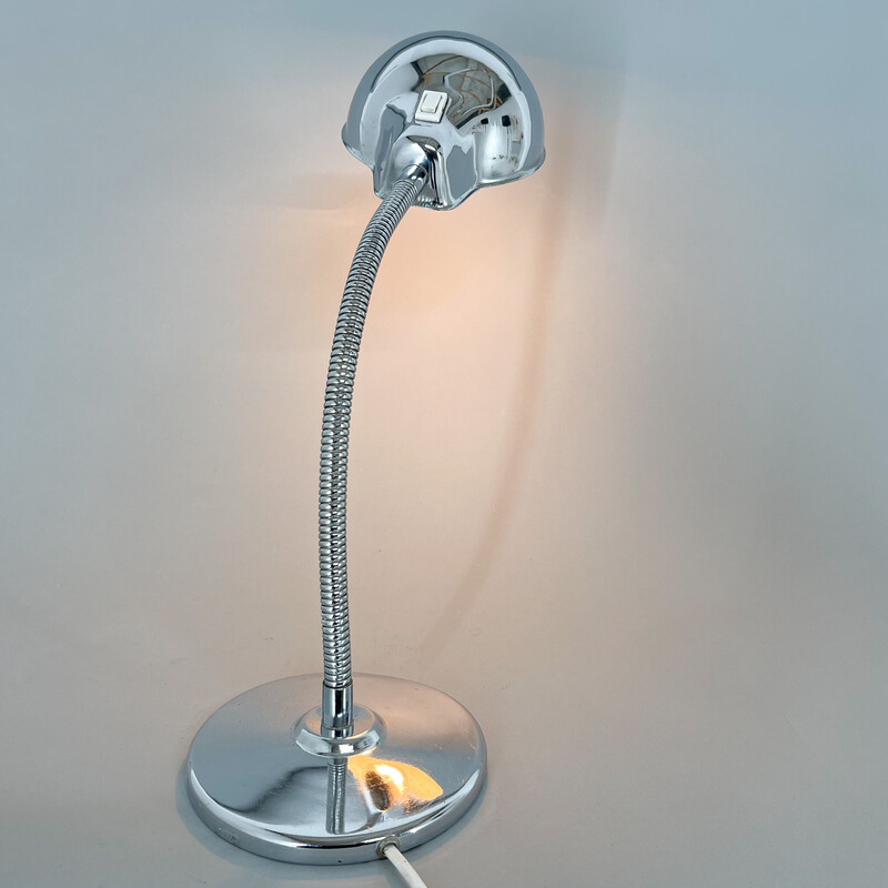Vintage adjustable chrome table lamp, Italy 1960s