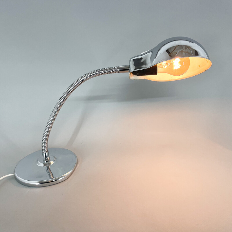 Lampe de table vintage réglable en chrome, Italie 1960