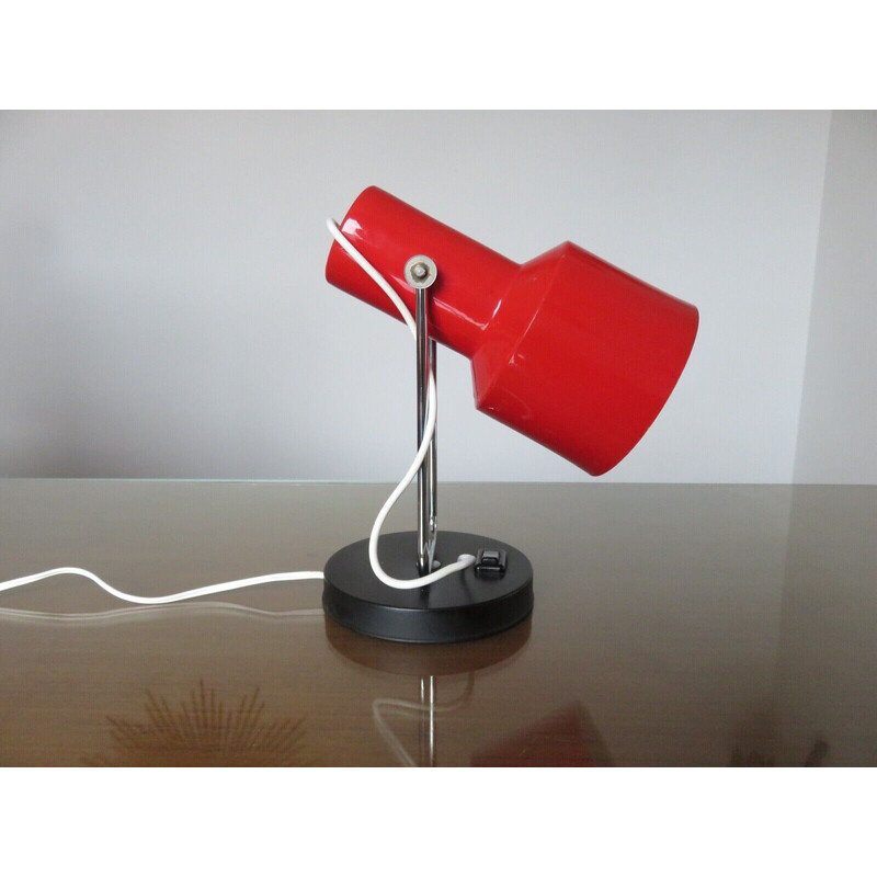 Vintage lamp in aluminium, black lacquered metal and chromed metal by Pierre Disderot, France 1960s