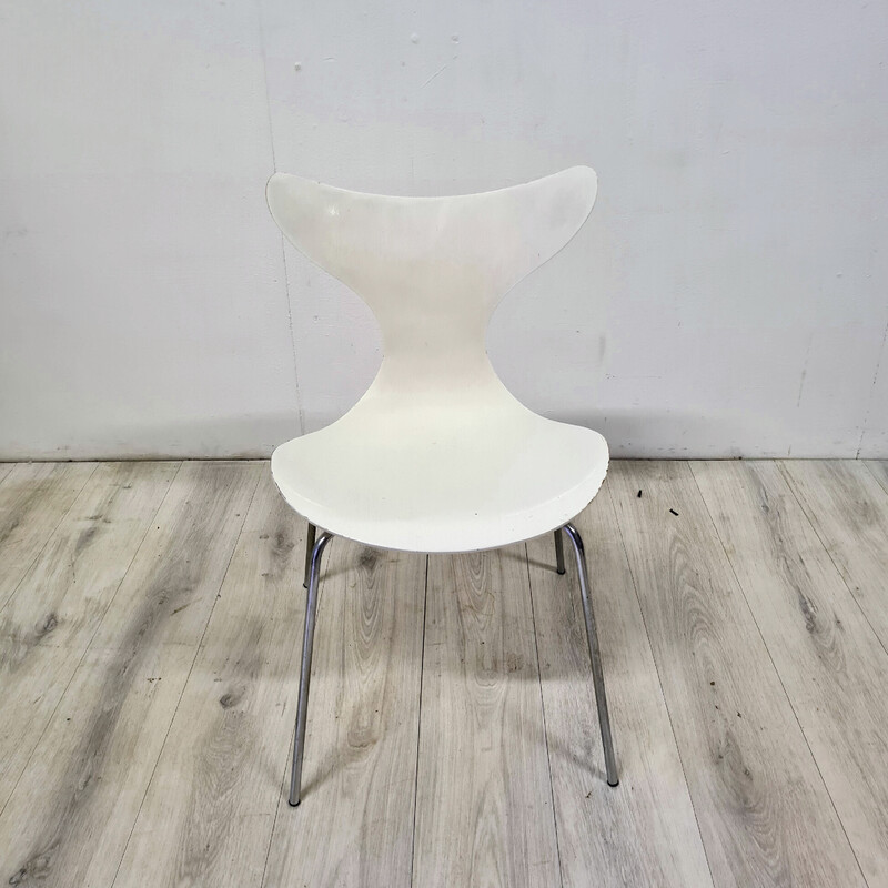 Sedia vintage modello 3108 "Lily" o "gabbiano" di Arne Jacobsen per Fritz Hansen, Danimarca 1976