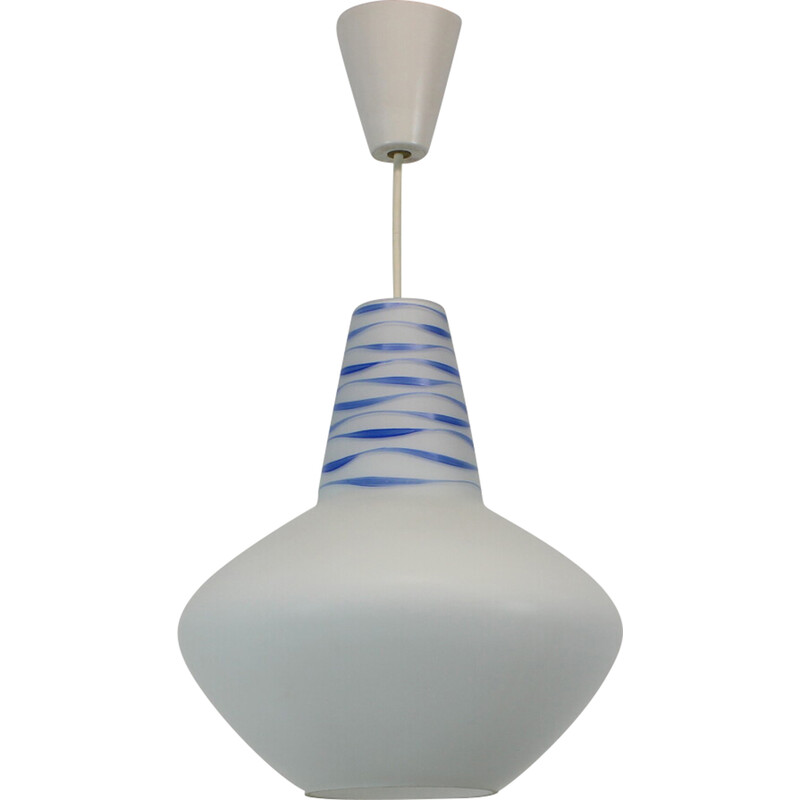 Vintage glass pendant lamp, Czechoslovakia 1960s