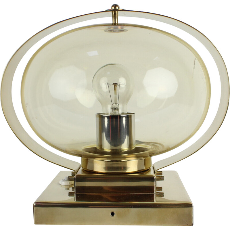 Vintage Preciosa wandlamp in glas, messing en chroom, Tsjecho-Slowakije 1970