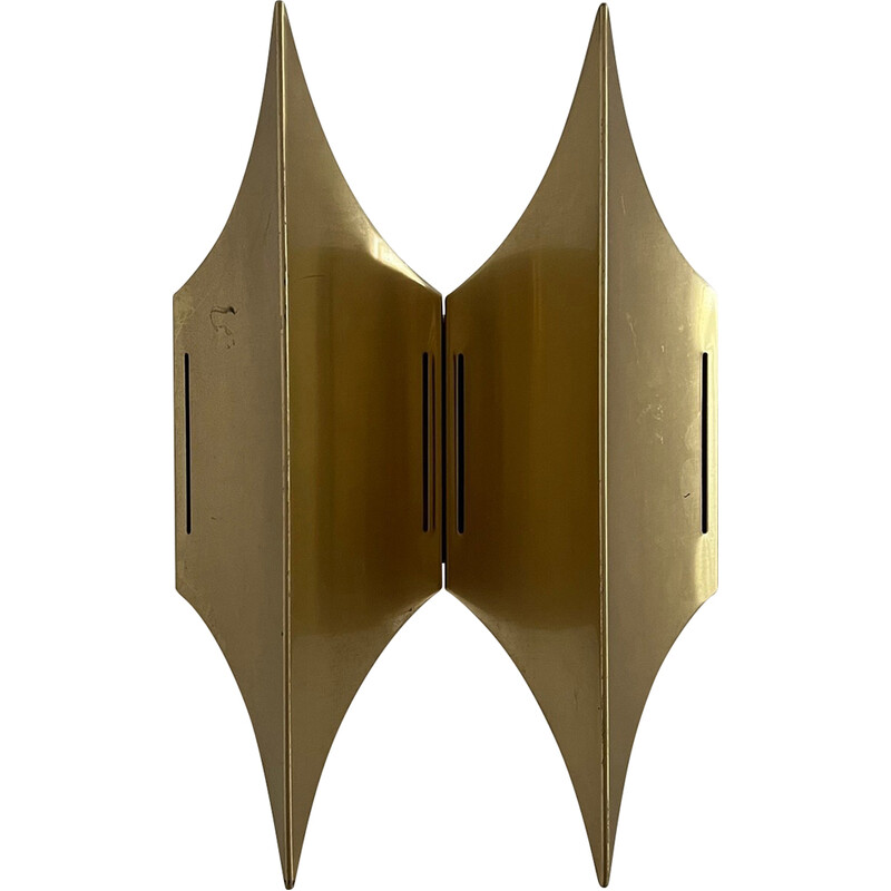 Vintage "Gothic 2" wall lamp in brass by Bent Karlby for Lyfa, Denmark 1960s