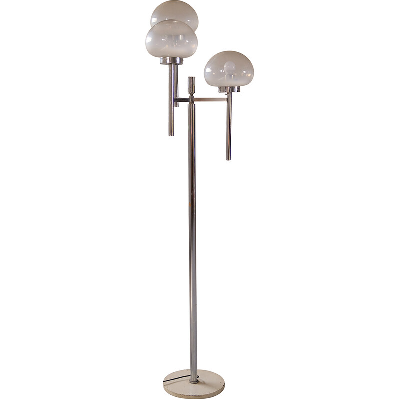 Mid century floor lamp on a chrome base, Italy 1970s