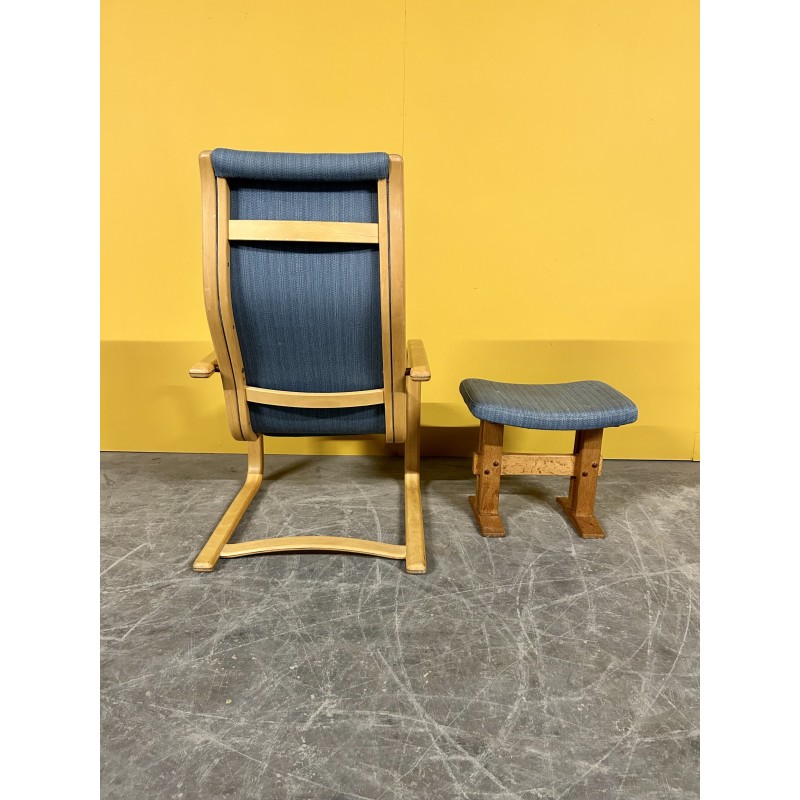 Vintage fauteuil met voetsteun van Yngve Ekstrom voor Zweden, 1960