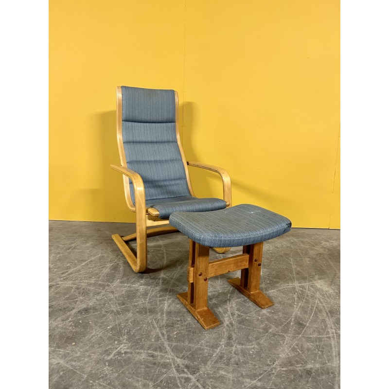 Vintage armchair with footrest by Yngve  Ekstrom for Swedese, 1960s