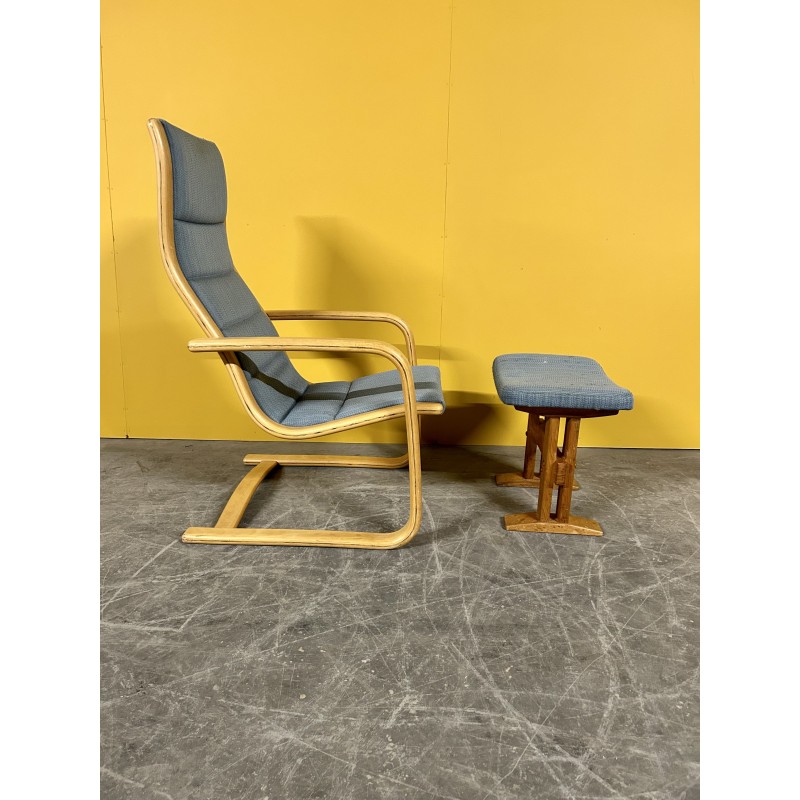 Vintage fauteuil met voetsteun van Yngve Ekstrom voor Zweden, 1960