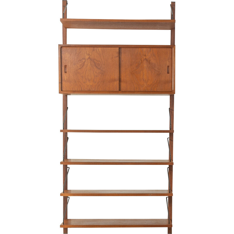 Vintage teak and wood wall shelf by Poul Cadovius for Cado, Denmark 1950s