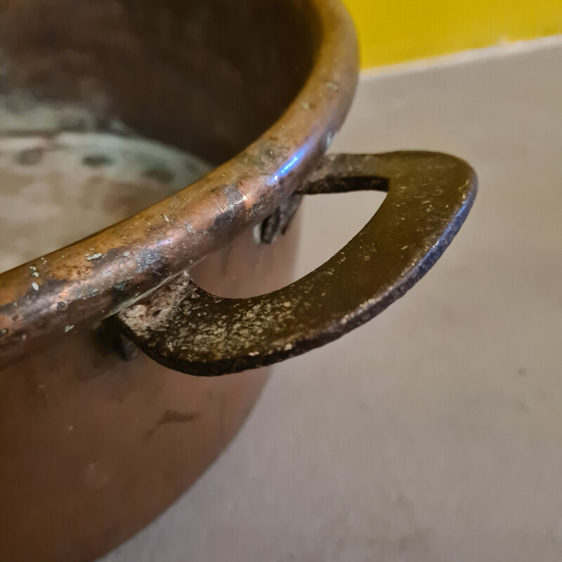 French vintage copper confiture pan, 1800s