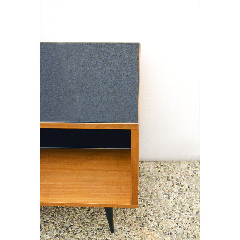 Vintage Italian sideboard in ash wood and glass, 1950s