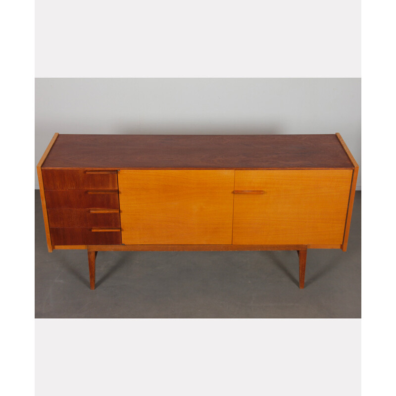 Czech vintage ashwood and mahogany sideboard by Frantisek Mezulanik for Up Zavody, 1960s