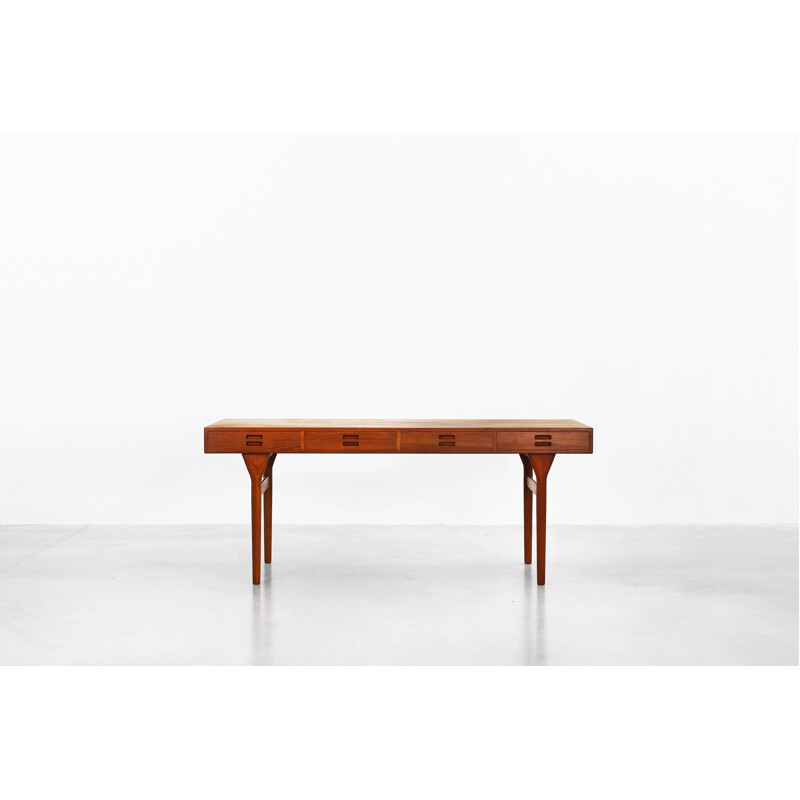 Brown desk in teak by Nanna Ditzel for Soren Willadsen - 1950s