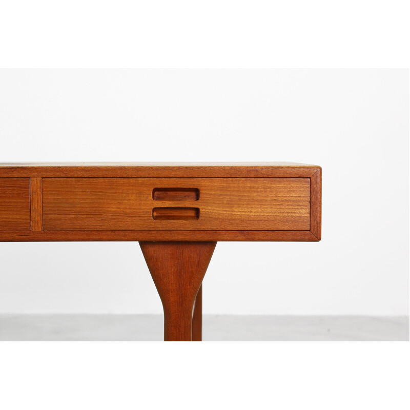 Brown desk in teak by Nanna Ditzel for Soren Willadsen - 1950s