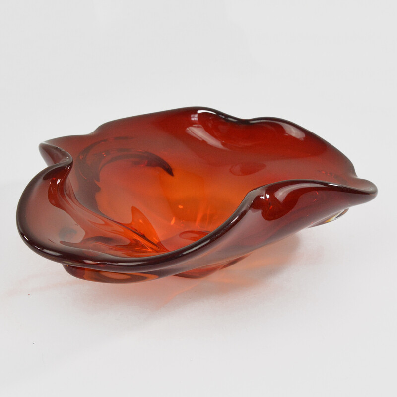 Vintage glass ashtray for Hsg Ząbkowice, Poland 1970s