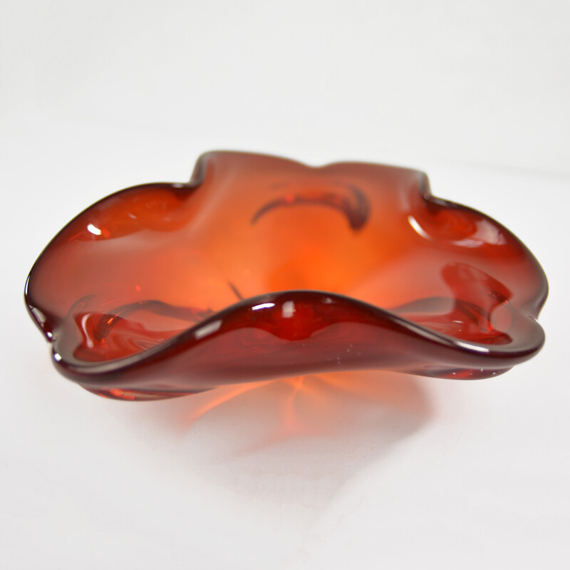 Vintage glass ashtray for Hsg Ząbkowice, Poland 1970s