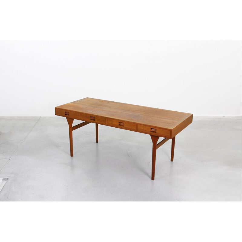 Brown desk in teak by Nanna Ditzel for Soren Willadsen - 1950s