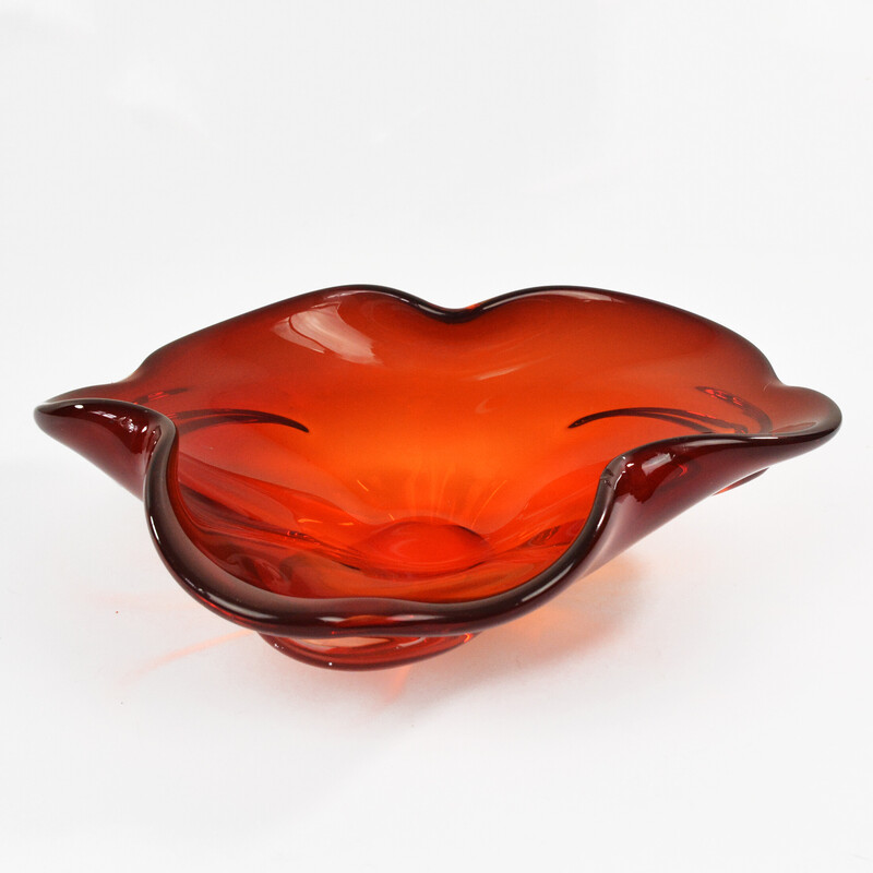 Vintage glass ashtray for Hsg Ząbkowice, Poland 1970s