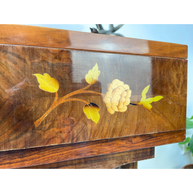 Vintage Nf 252 night stand in wood and gilded metal, 1970s