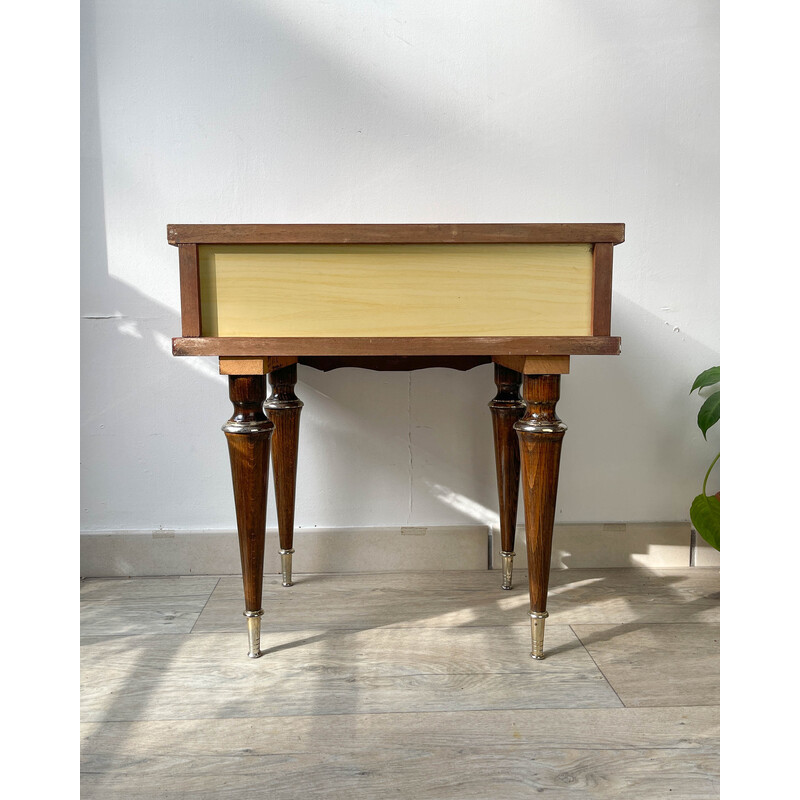 Vintage Nf 252 night stand in wood and gilded metal, 1970s