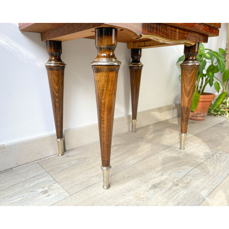 Vintage Nf 252 night stand in wood and gilded metal, 1970s