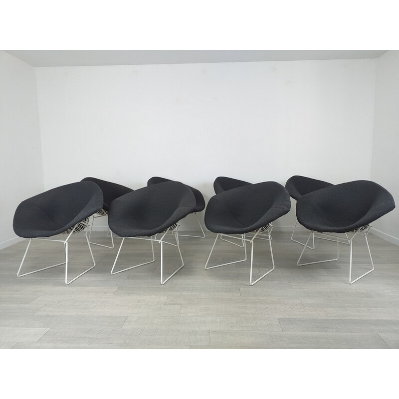 Vintage Diamond fauteuil in grijs gevlekte stof van Harry Bertoia voor Knoll International, 1970