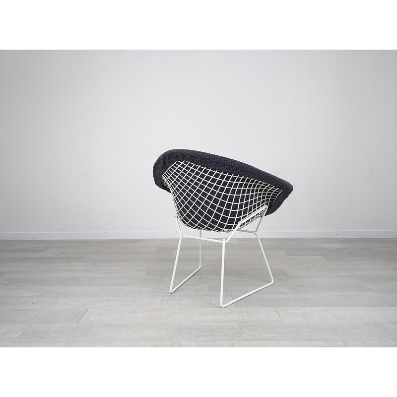 Vintage Diamant armchair in gray mottled fabric by Harry Bertoia for Knoll International, 1970s