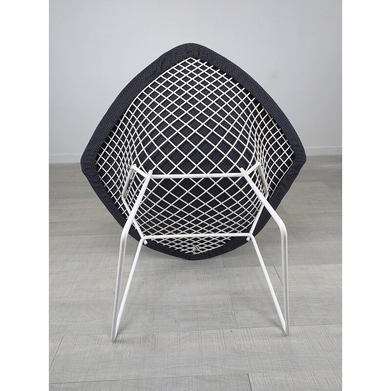 Vintage Diamant armchair in gray mottled fabric by Harry Bertoia for Knoll International, 1970s