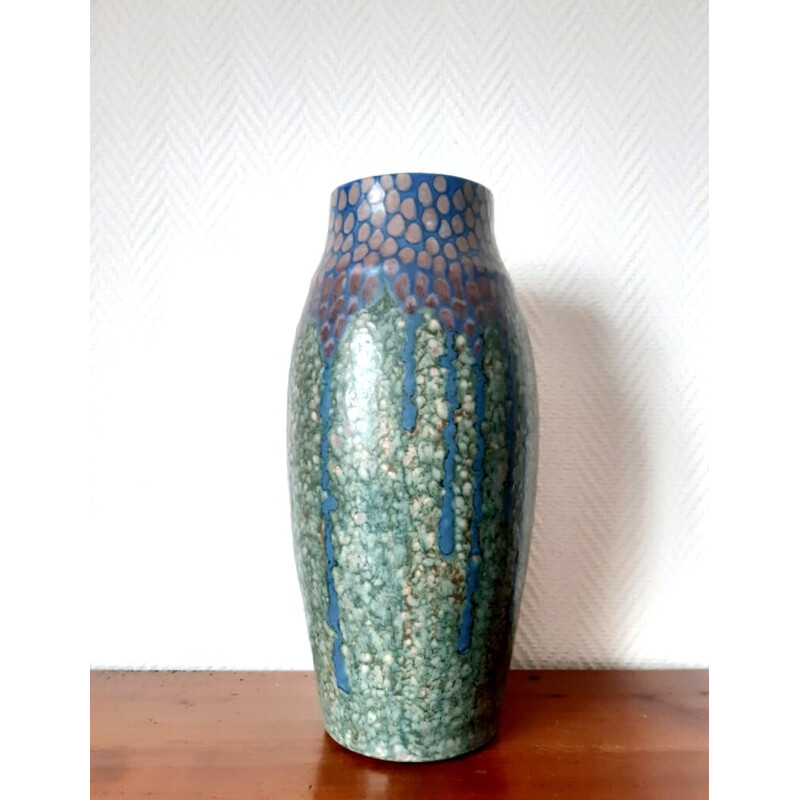 Vaso vintage in ceramica Art Déco di Revernay per Digoin Sarreguemines, 1925