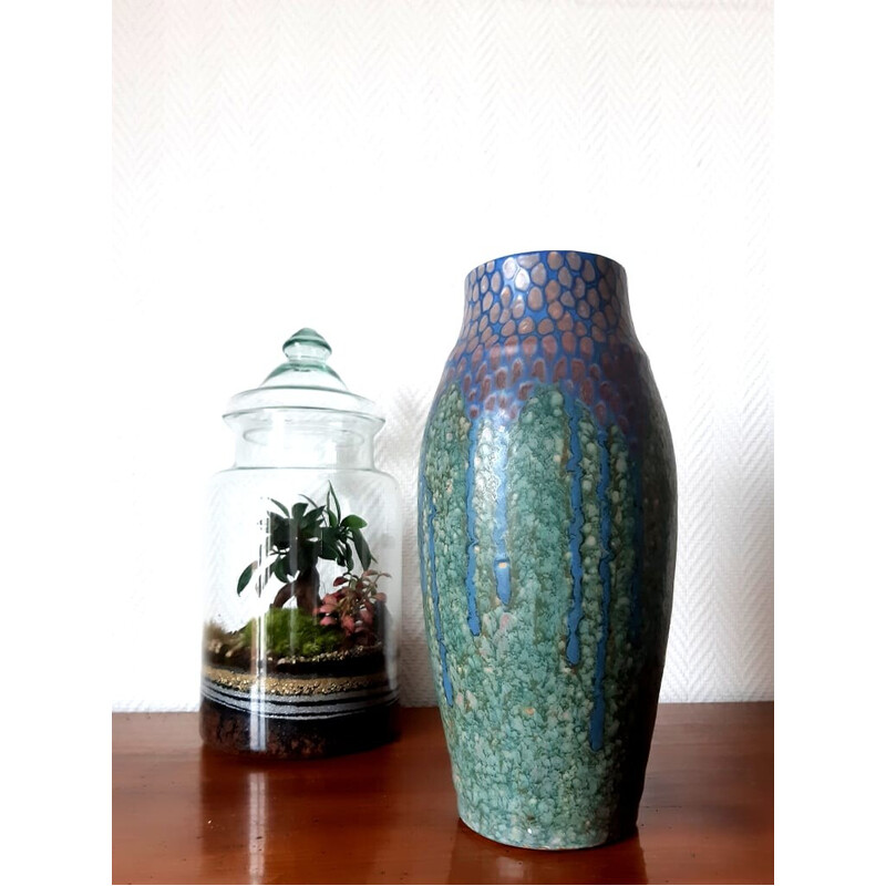 Vintage Art Deco vaso de cerâmica por Revernay para Digoin Sarreguemines, 1925